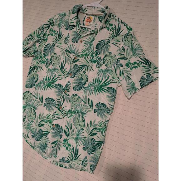 C&C California Tropical Leaf Print Short Sleeve Shirt Summer Men Medium Hawaiian - Picture 3 of 8